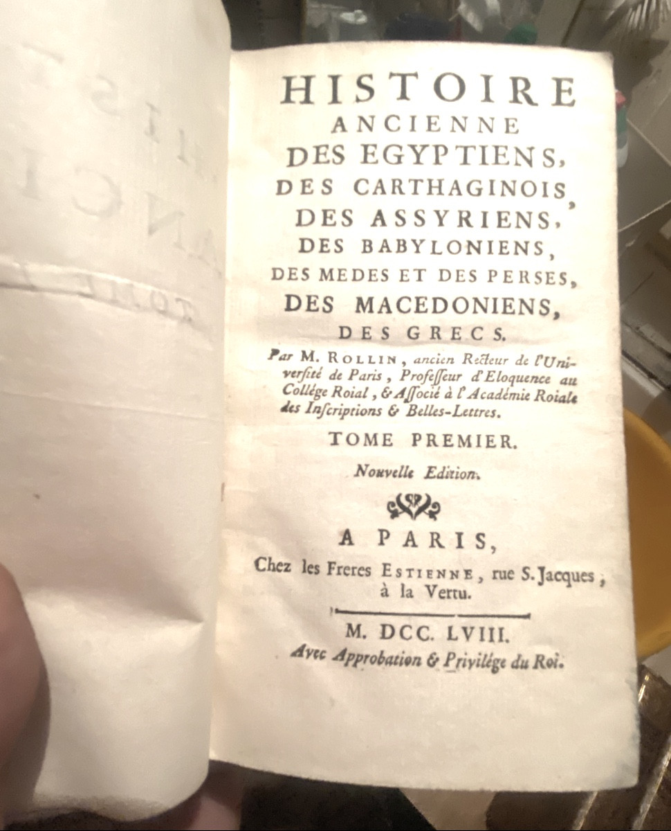 Série complète de l'Histoire Ancienne des Egyptiens, des Carthaginois , des Assyriens&c..Rollin-photo-3