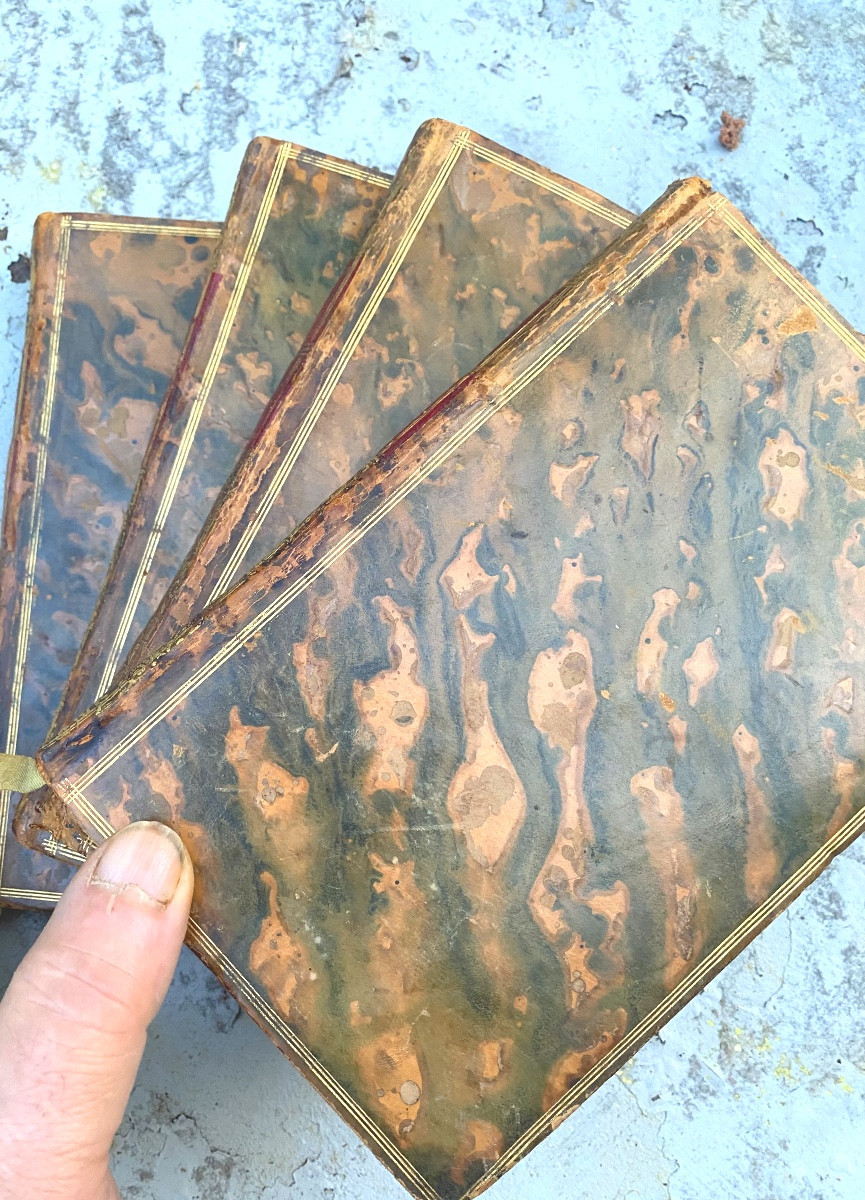 4 Beaux Vol. In 8 : "Contes , Oeuvres Mêlées , la Déclamation" illustrés de Dorat rare reliure-photo-2