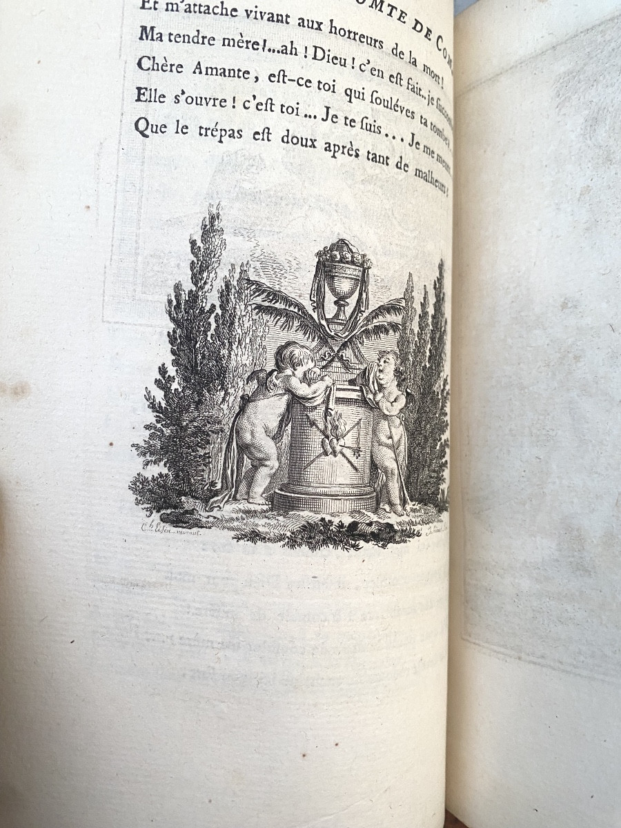 4 Beaux Vol. In 8 : "Contes , Oeuvres Mêlées , la Déclamation" illustrés de Dorat rare reliure-photo-4