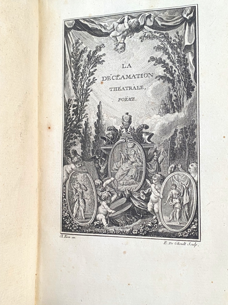 4 Beaux Vol. In 8 : "Contes , Oeuvres Mêlées , la Déclamation" illustrés de Dorat rare reliure-photo-7