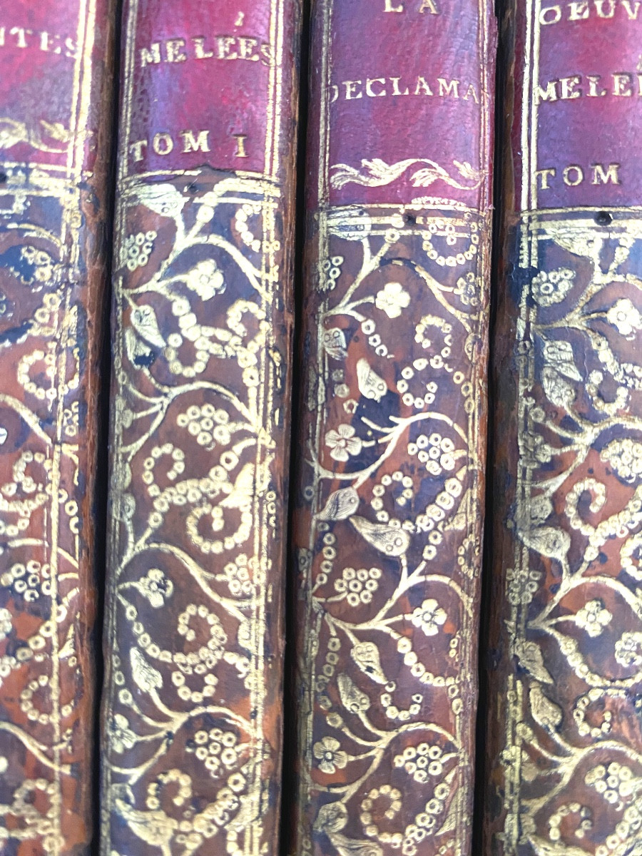 4 Beaux Vol. In 8 : "Contes , Oeuvres Mêlées , la Déclamation" illustrés de Dorat rare reliure-photo-8