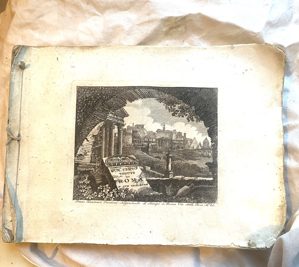 Beau Carnet complet  fin du XVIIIème de vues gravées de Rome:"NUM CENTO VEDUTE DI ROMA complet.