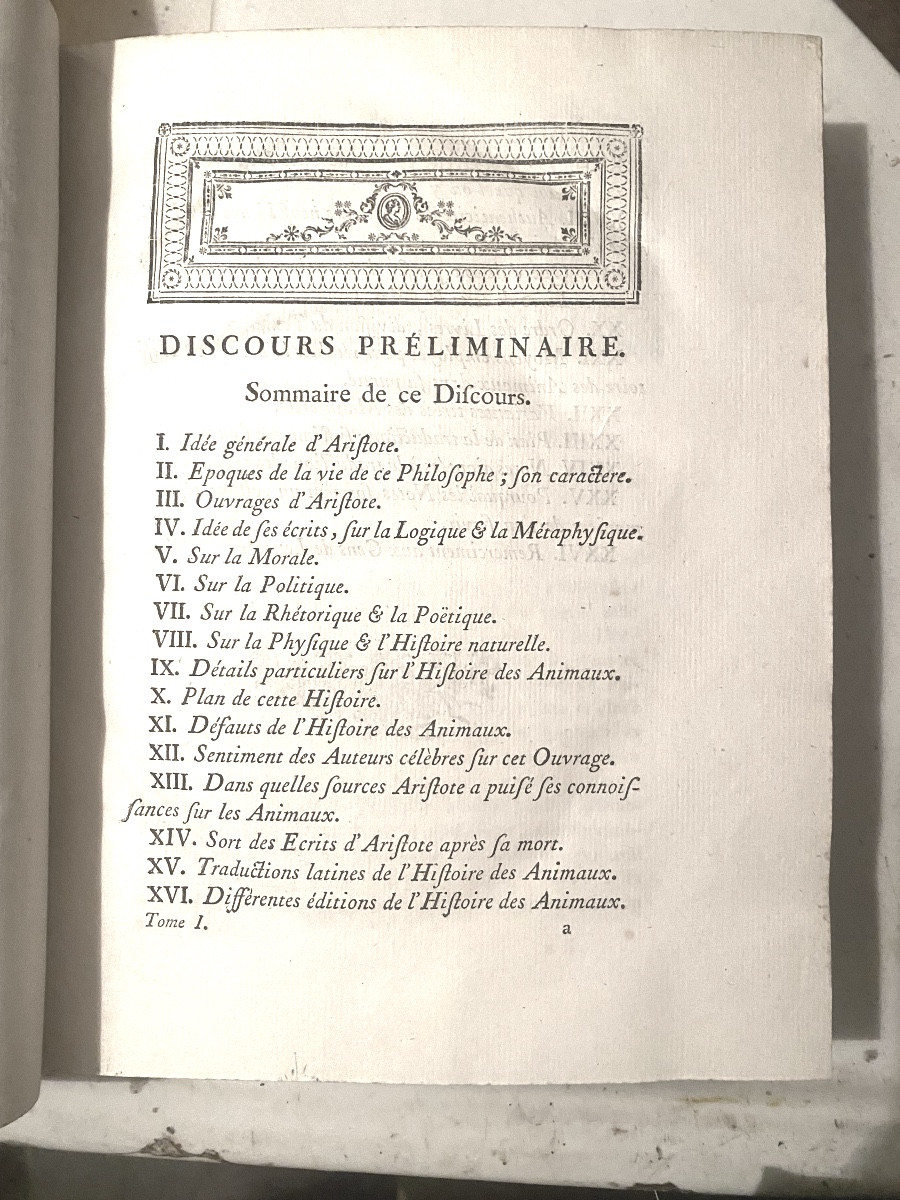 Beautiful "aristotle's History Of Animals" With The French Translation By M. Camus, 2 Vol. In4.-photo-2