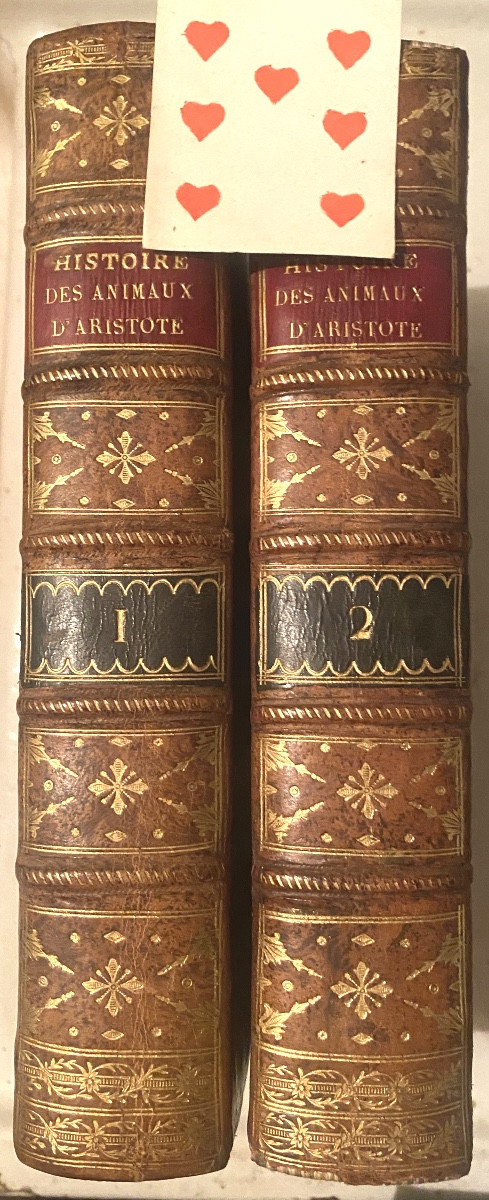 Beautiful "aristotle's History Of Animals" With The French Translation By M. Camus, 2 Vol. In4.
