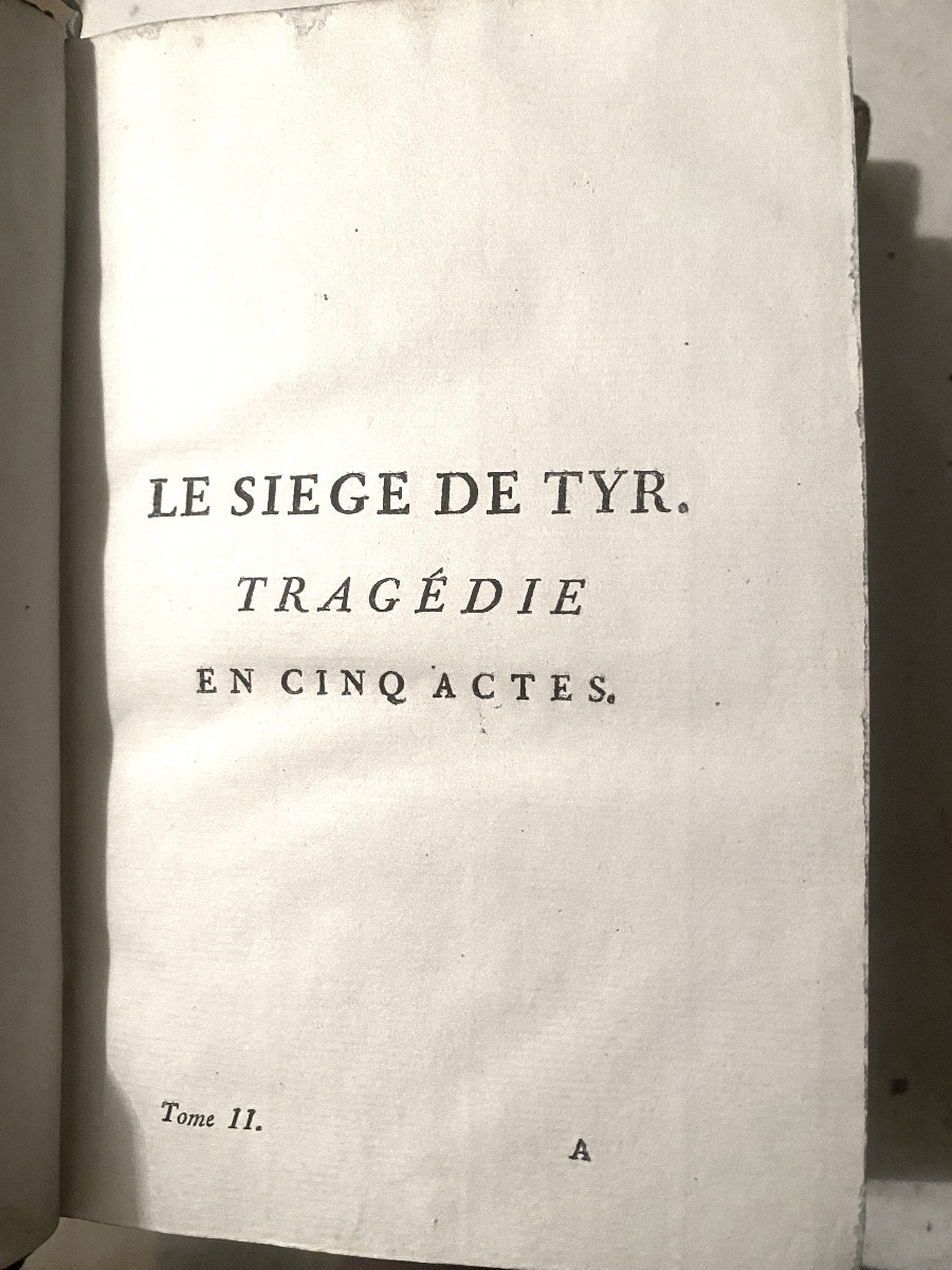 Deux beaux volumes In 12.  complets du : "Théatre Lyrique de M. De La J.   A Paris M.DCC.LXXII.-photo-7