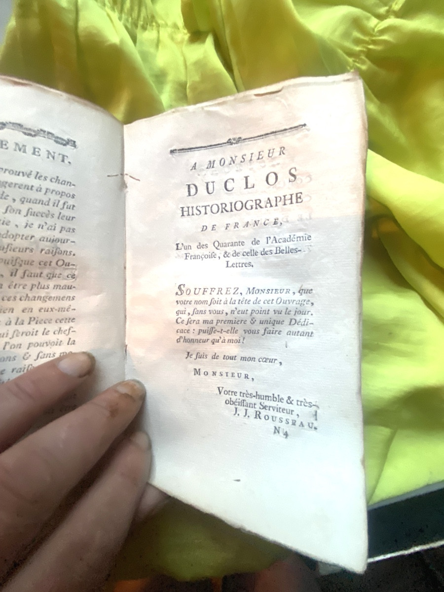 Volume de recueil de Pièces de Théatre , de Poésies et Lettres sur la Musique de J.J. Rousseau-photo-2