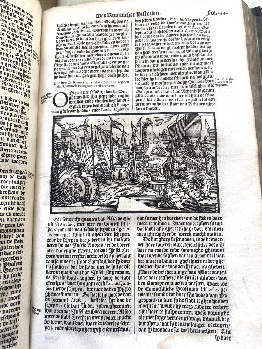 Rare in-folio en velin blanc , Amsterdam 1635 .Gothique Allemande: "Romeynsche , Titum Livium".-photo-6