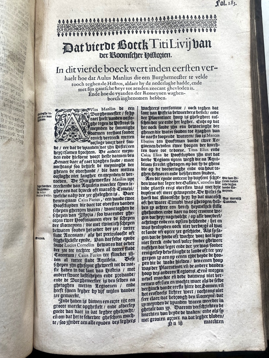 Rare in-folio en velin blanc , Amsterdam 1635 .Gothique Allemande: "Romeynsche , Titum Livium".-photo-8