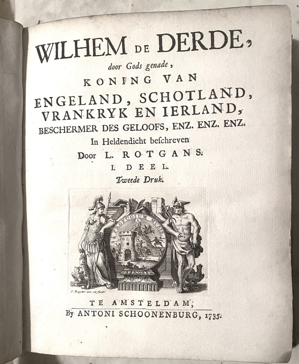 Vol. In 4 en velin de 1735 Amsterdam: Wilhem De Derde Engeland , Schotland Vrankryk en Ierland.-photo-3