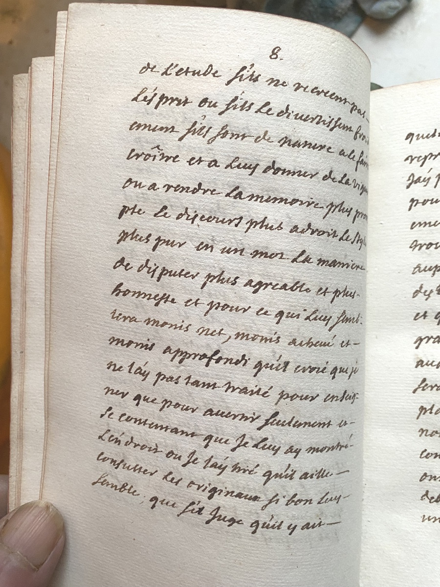 Beau Manuscrit lisible 18ème en deux volumes In 12 :"Les Nuits Attiques d'Aulu-Gelle" -photo-7