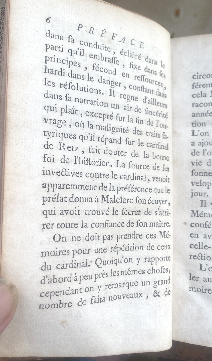 2vol.In12:"Mémoires de Guy Joli" Conseiller au Châtelet de Paris (Cardinal de Retz) 1777 Genève-photo-2