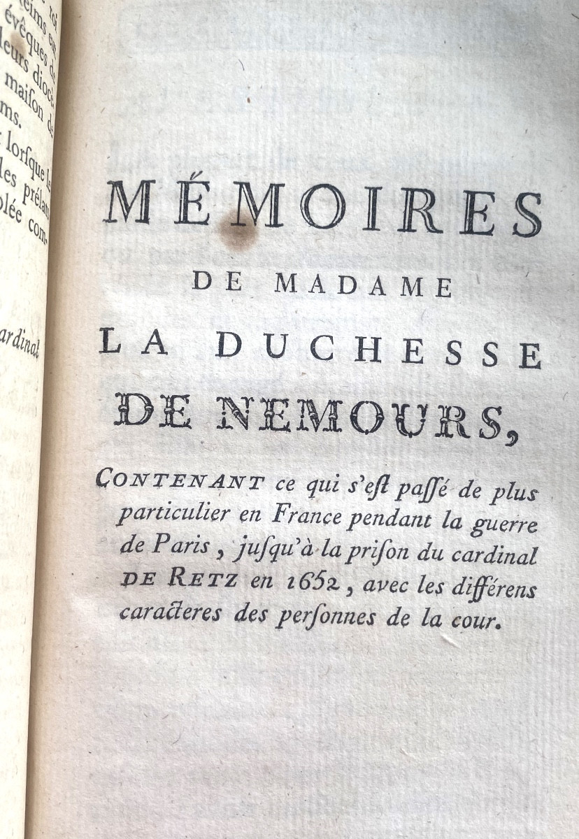 2vol.In12:"Mémoires de Guy Joli" Conseiller au Châtelet de Paris (Cardinal de Retz) 1777 Genève-photo-7