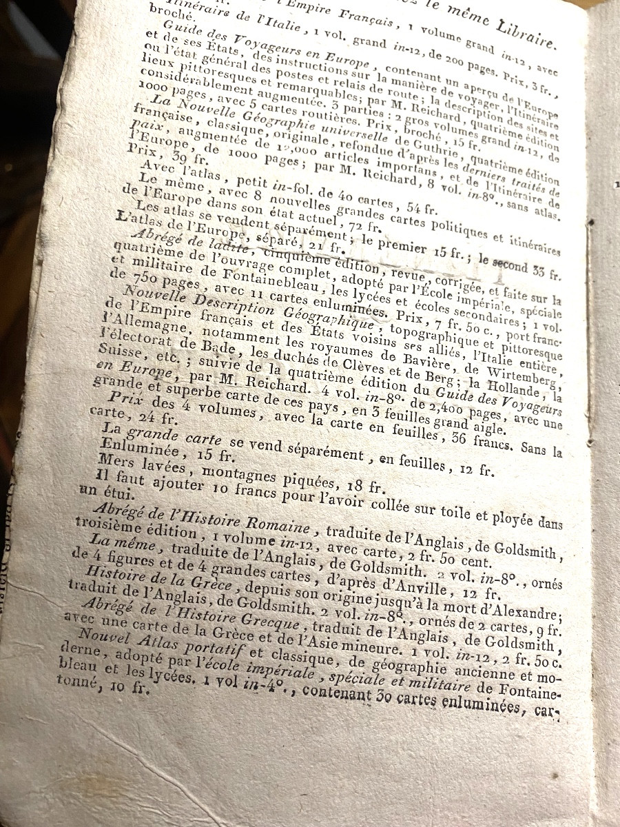 "Itinéraire de l'Allemagne" guide du voyageur paysages et étapes , a Paris 1806 , in 12 rel. At-photo-1