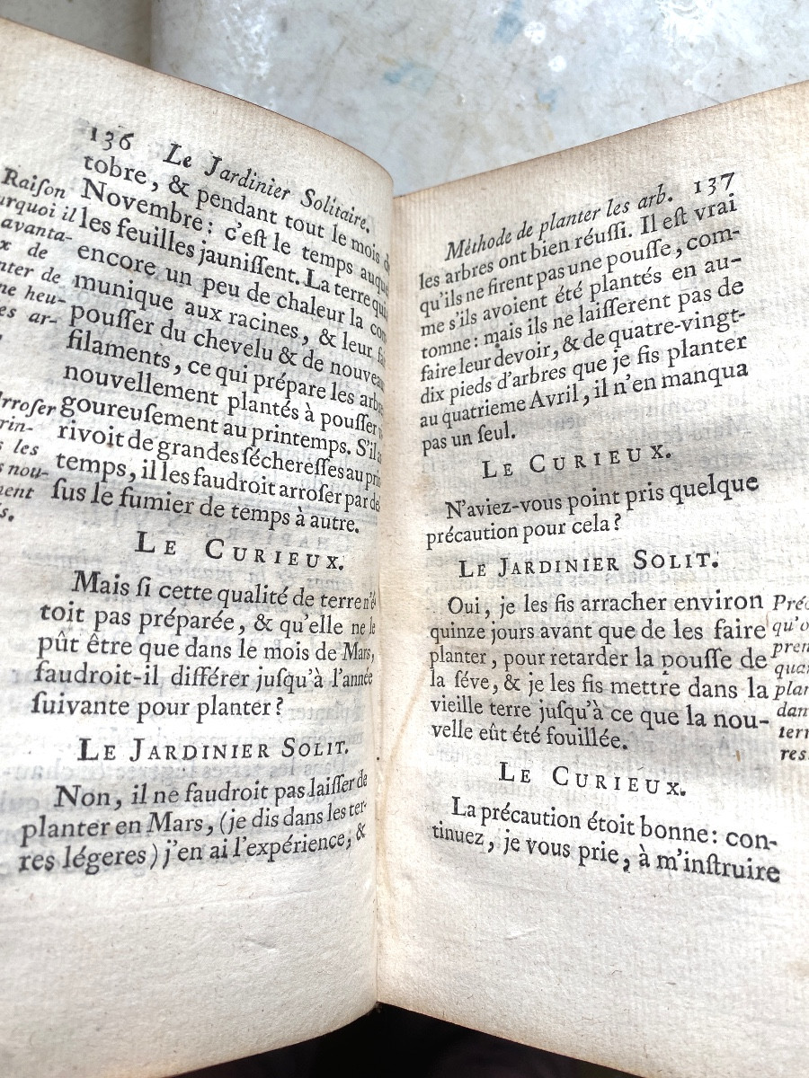 Le Jardinier Solitaire , ou Dialogues entre un Curieux et un Jardinier Solitaire . A Paris 1738-photo-8