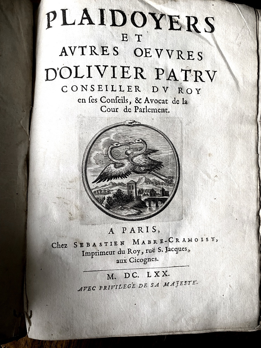 Bel In 4 de 1670 : "Plaidoyers et autres oeuvres d'Olivier Patru" Conseiller du Roi . Paris-photo-2