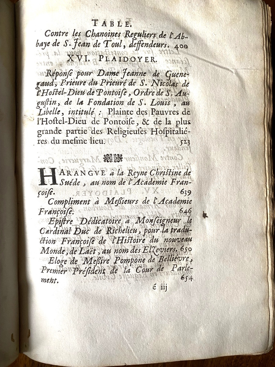 Bel In 4 de 1670 : "Plaidoyers et autres oeuvres d'Olivier Patru" Conseiller du Roi . Paris-photo-4