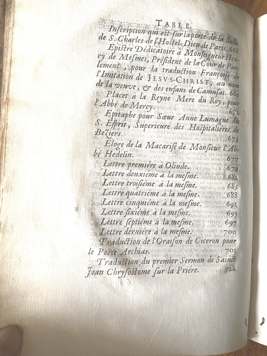 Bel In 4 de 1670 : "Plaidoyers et autres oeuvres d'Olivier Patru" Conseiller du Roi . Paris-photo-5