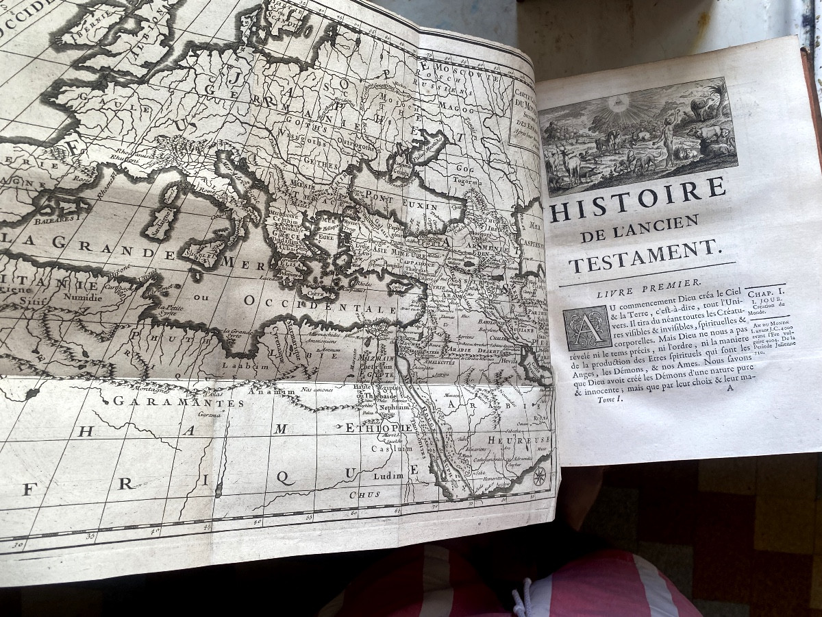 4 Vol. In4, From The Library Of The Duke Of Noailles "history Of The Old Testament And The Jews-photo-1