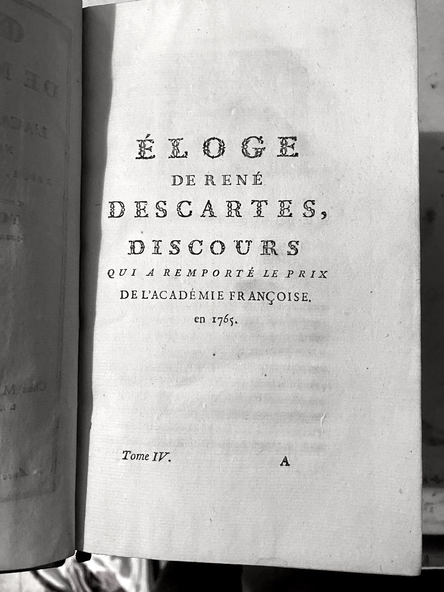 4 Vol. In8 . "Oeuvres de M. Thomas (recueil d'éloges), a Amsterdam 1773 , & Paris chez Moutard.-photo-6