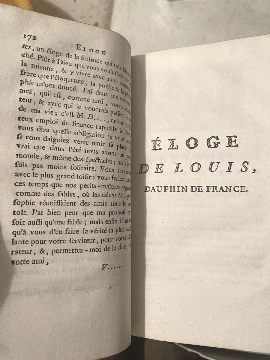 4 Vol. In8 . "Oeuvres de M. Thomas (recueil d'éloges), a Amsterdam 1773 , & Paris chez Moutard.-photo-8