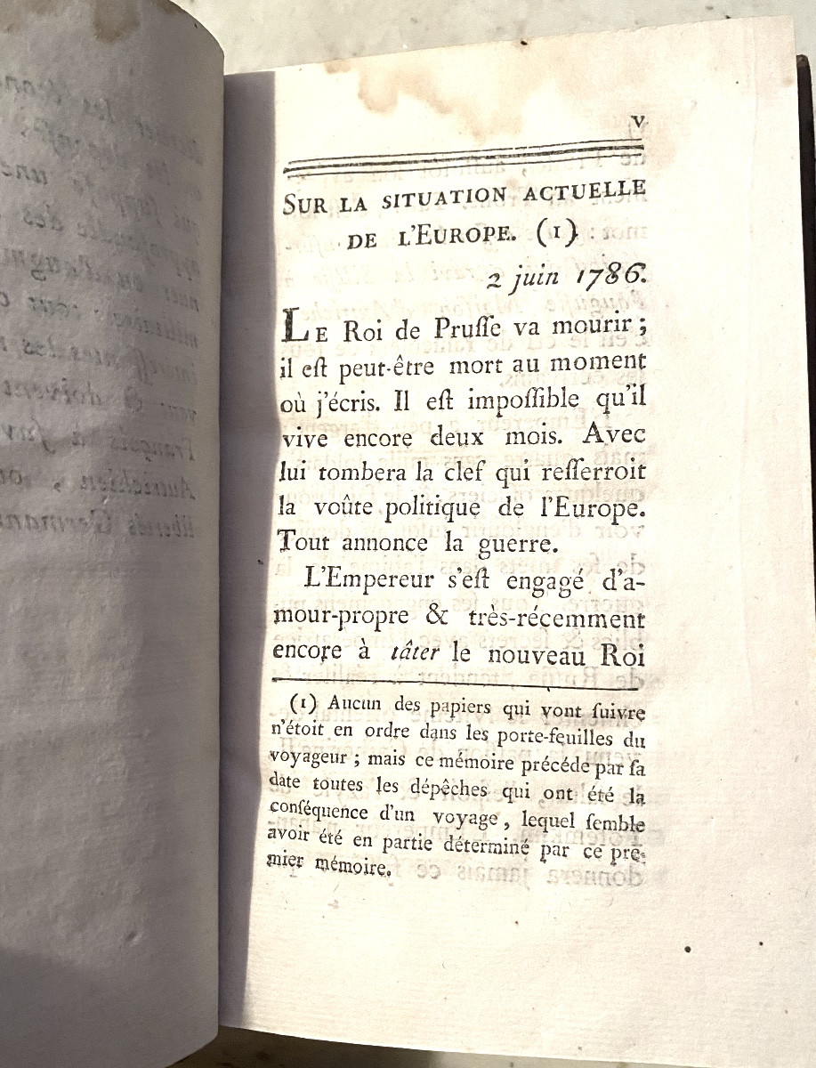 Edition Originale très rare du Comte de Mirabeau "Histoire Secrète de la Cour de Berlin" 2 Vol.-photo-3