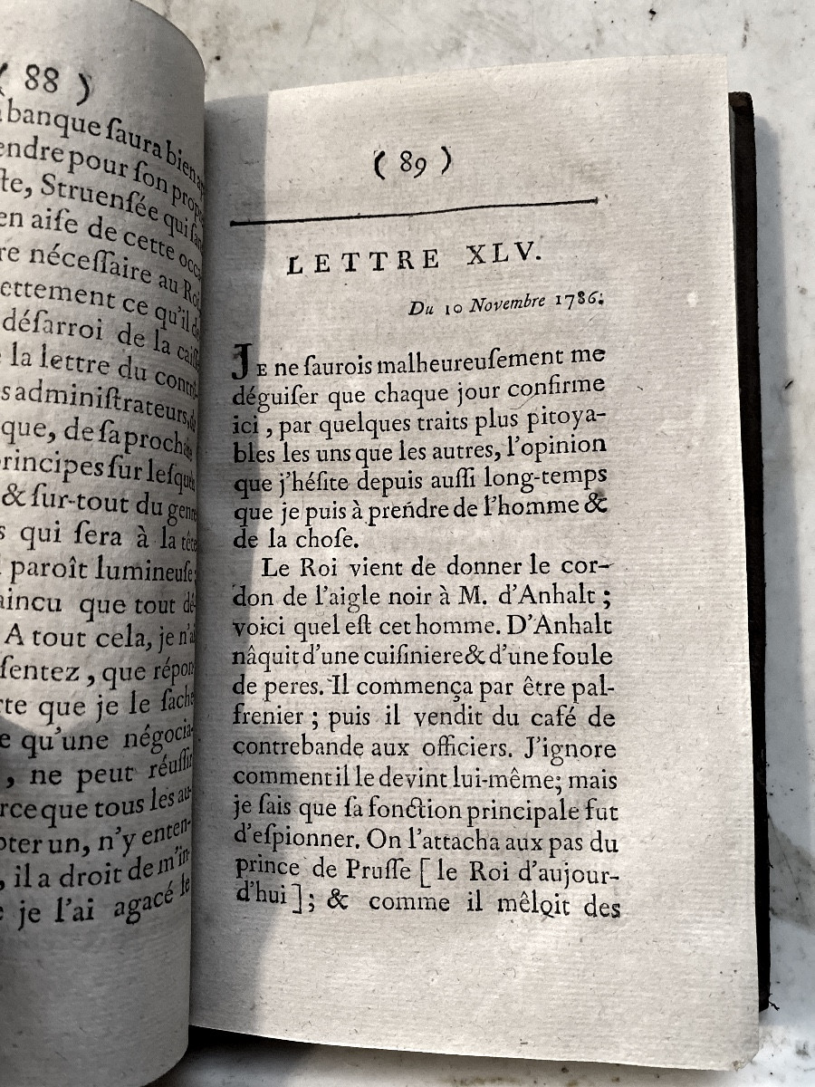 Edition Originale très rare du Comte de Mirabeau "Histoire Secrète de la Cour de Berlin" 2 Vol.-photo-7