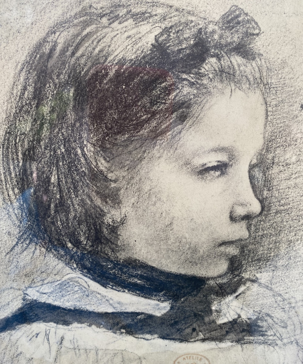 "portrait Of Giulia Bellelli Circa 1858" By Edgar Degas, Print From Paul Valéry's Book 1937-photo-2