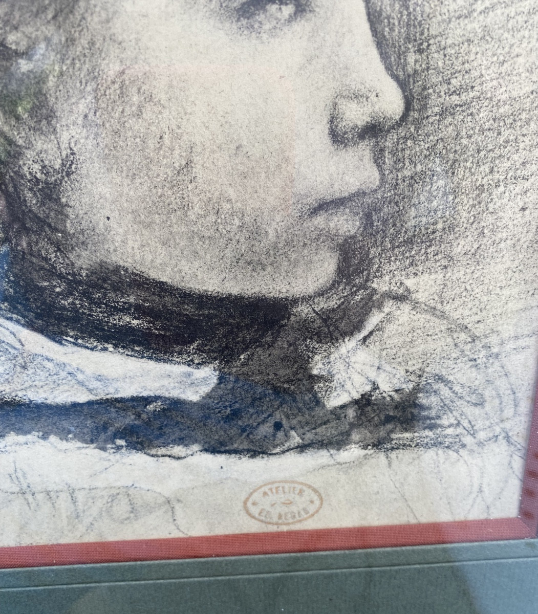 "portrait Of Giulia Bellelli Circa 1858" By Edgar Degas, Print From Paul Valéry's Book 1937-photo-3