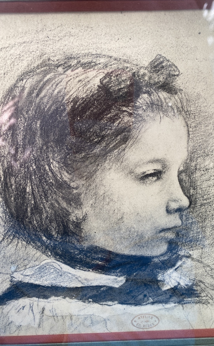 "portrait Of Giulia Bellelli Circa 1858" By Edgar Degas, Print From Paul Valéry's Book 1937-photo-1