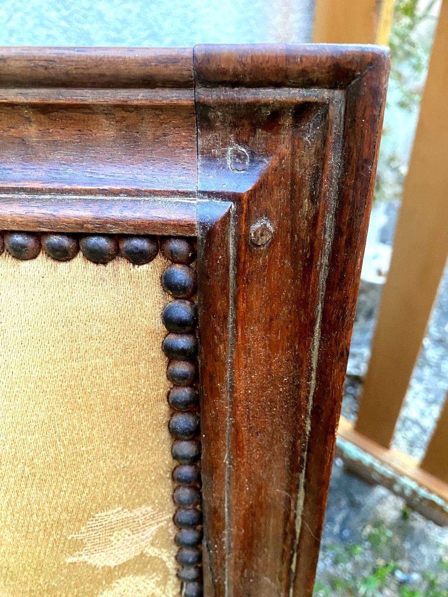 Generous Louis XVI Stained Molded Walnut Nurse's Chair Upholstered Seat With Base & Cushion-photo-1