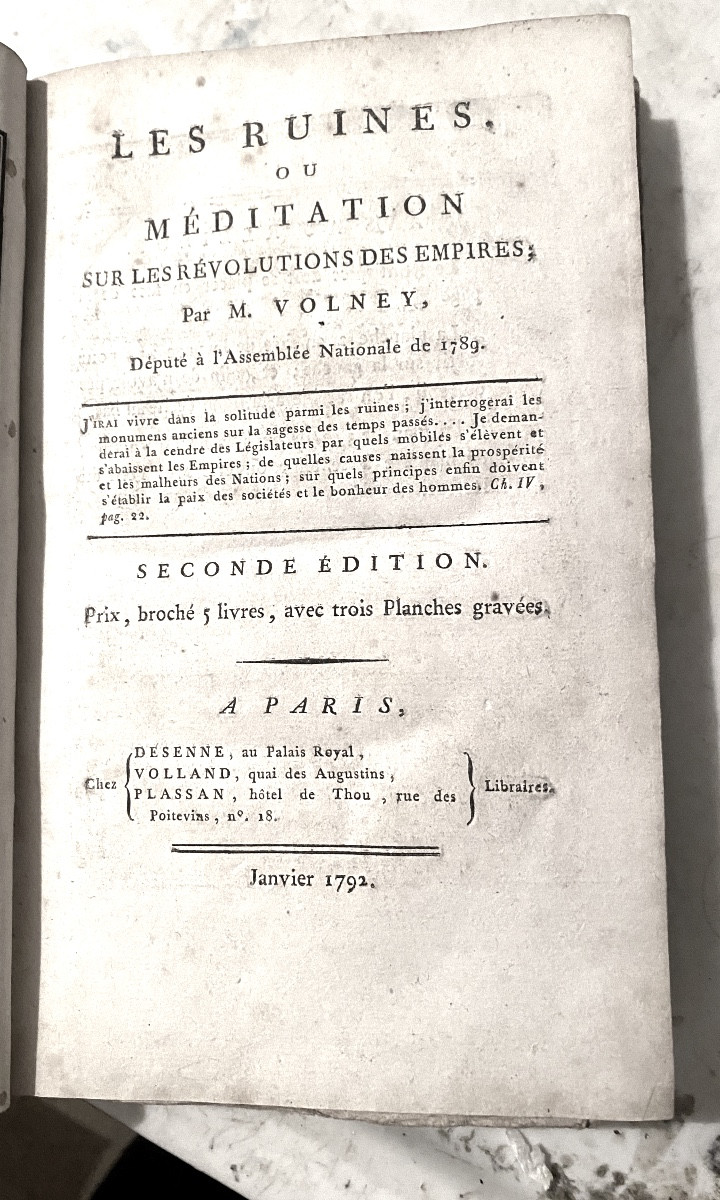 Revolutionary Work: "the Ruins, Or Meditation On The Revolutions Of Empires. M. Volney-photo-3
