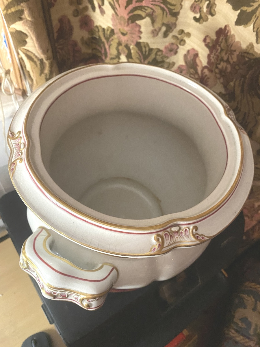 Important 19th Century Minton Decorated White Porcelain Ginger Jar In Louis XV Baroque Style-photo-3