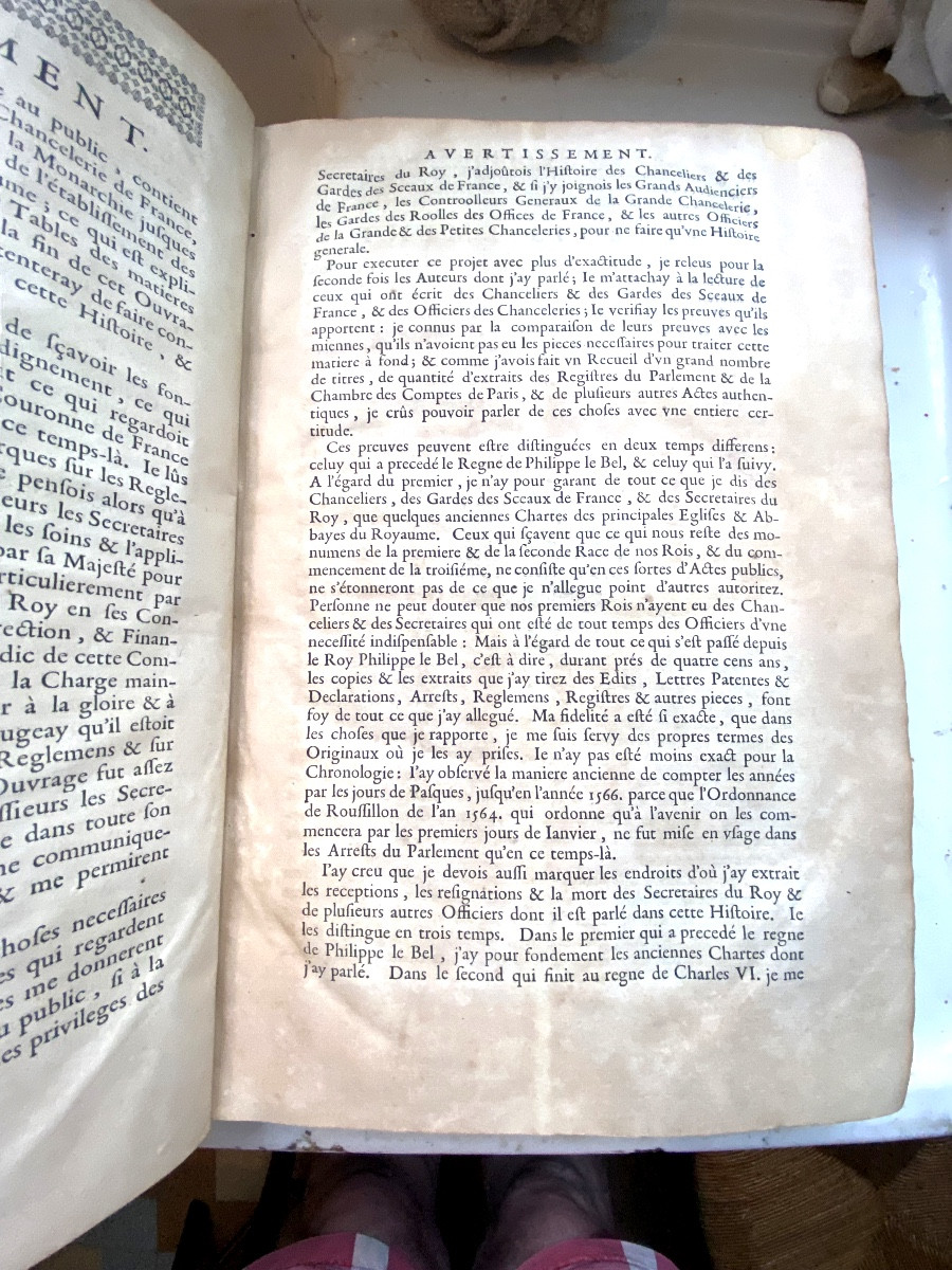 1 Vol.In-folio 17ème :"Histoire Chronologique de la Grande Chancellerie de France" A. Tessereau-photo-4