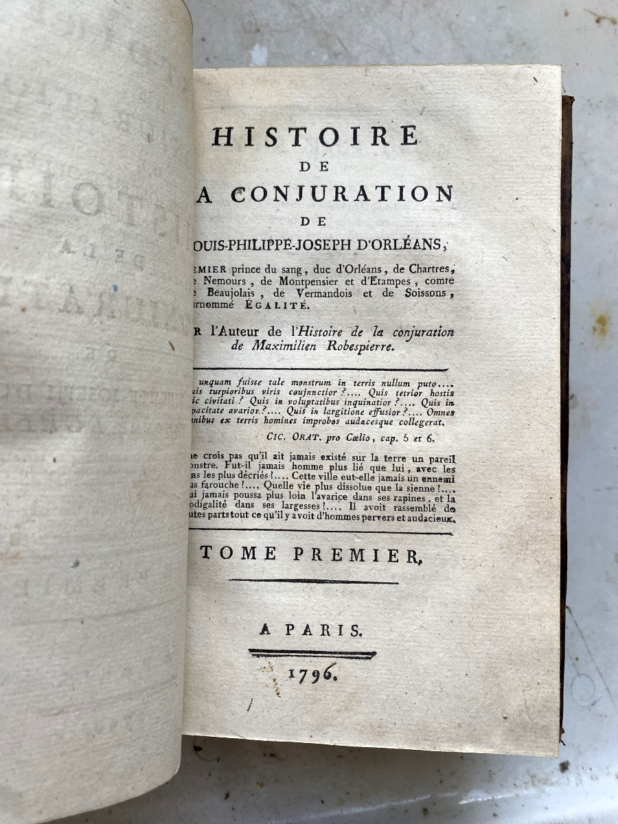 2 Vol. In 8 , Histoire de la Conjuration de Maximilien Robespierre & de Louis Phil. J d'Orléans-photo-8