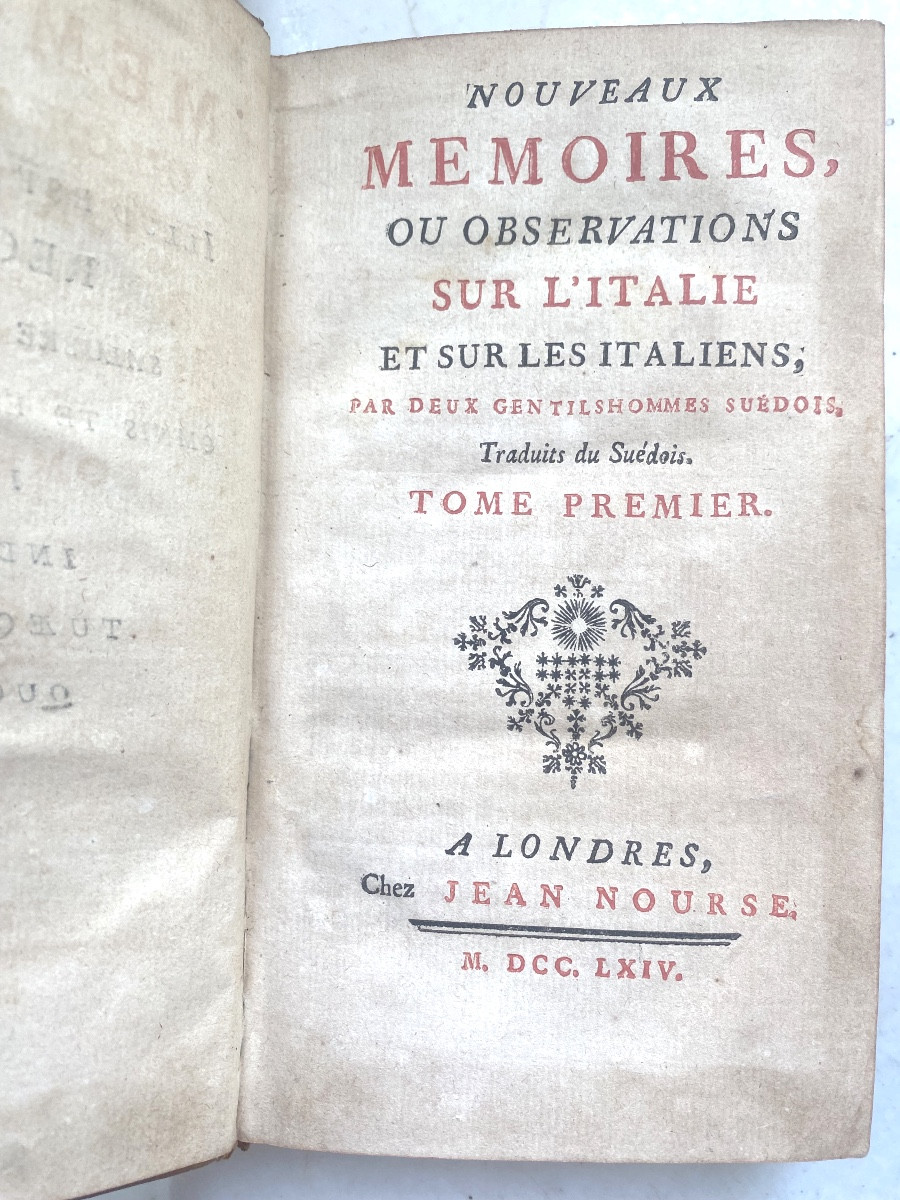 Nouveaux Mémoires , ou Observation sur l'Italie et sur les Italiens , trad. du Suédois 3 Vol.18-photo-3
