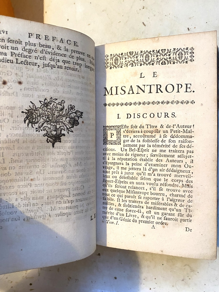 "Le Misantrope". Par Mr. V. E.**** Nelle Ed  deux forts vol. In 12. A la Haye 1726 Jean Neaulme-photo-3