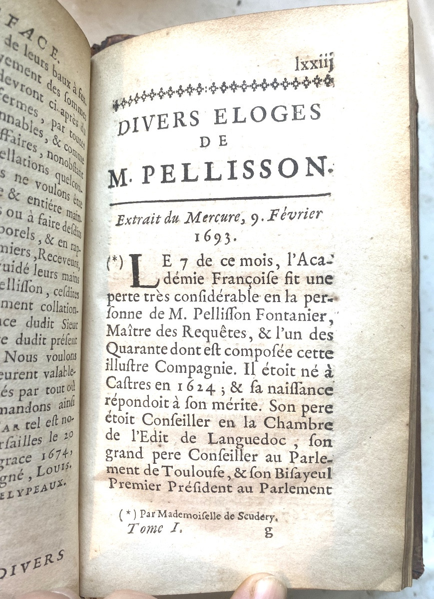 Complete In Three Volumes. In 12 "miscellaneous Works Of Monsieur Pellisson", From The Academy, Paris 1735-photo-2