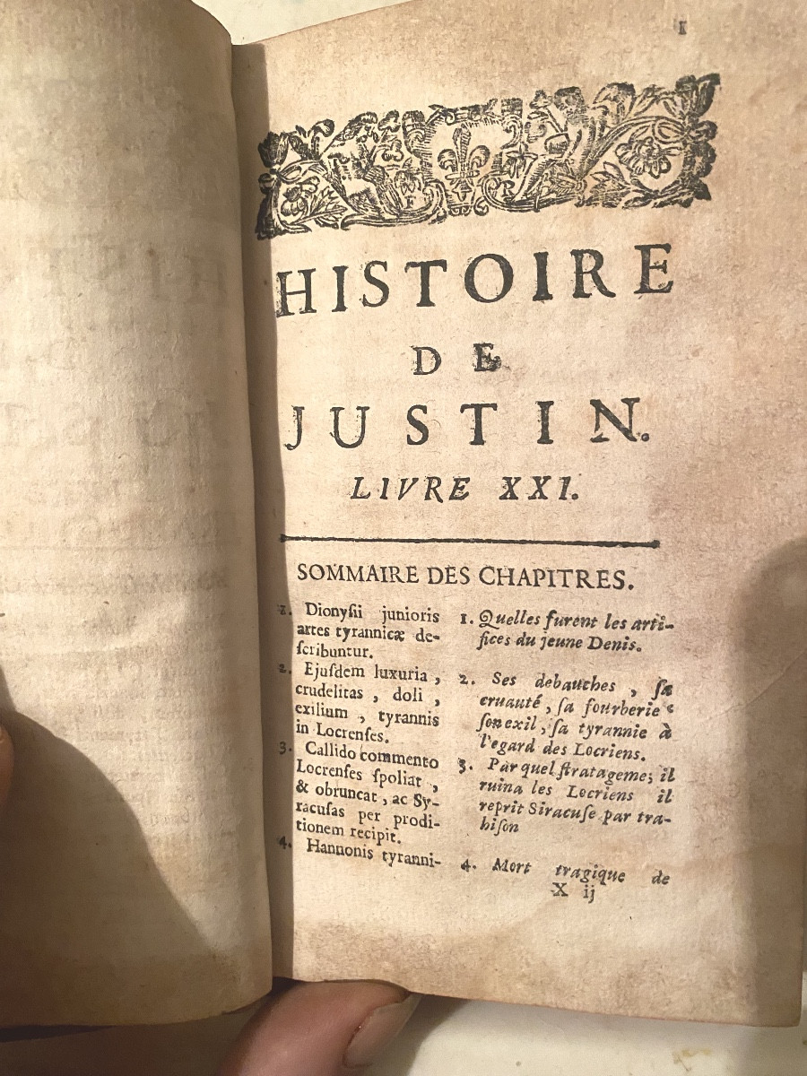 Histoire Universelle de Trogue Pompée réduite en Abrégé par Justin , traduction nouvelle 1697. -photo-5