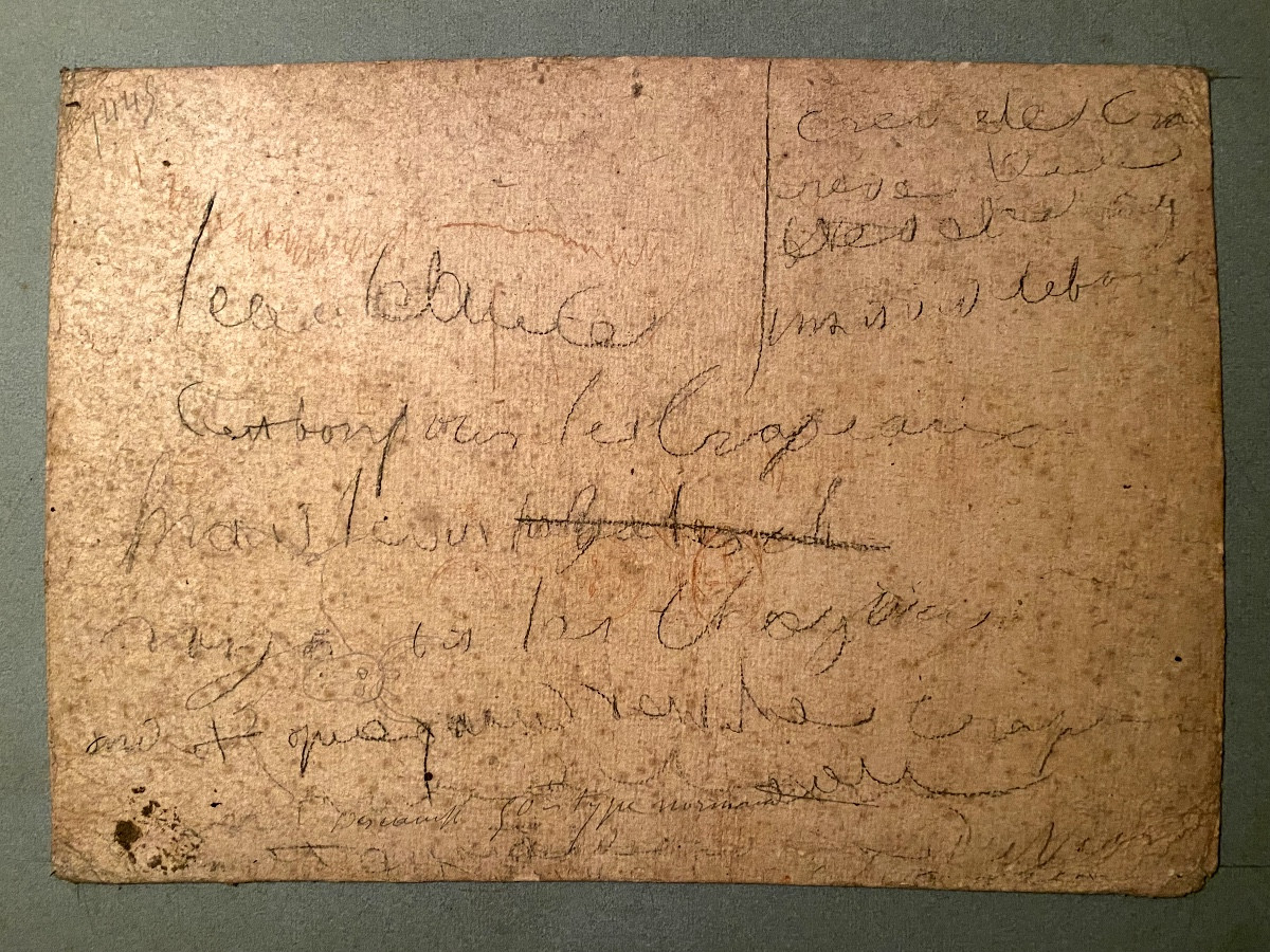 Grd. belle sanguine de Debucourt , Ecole Française du XVIIIème siècle"Le Voyageur et sa monture-photo-3