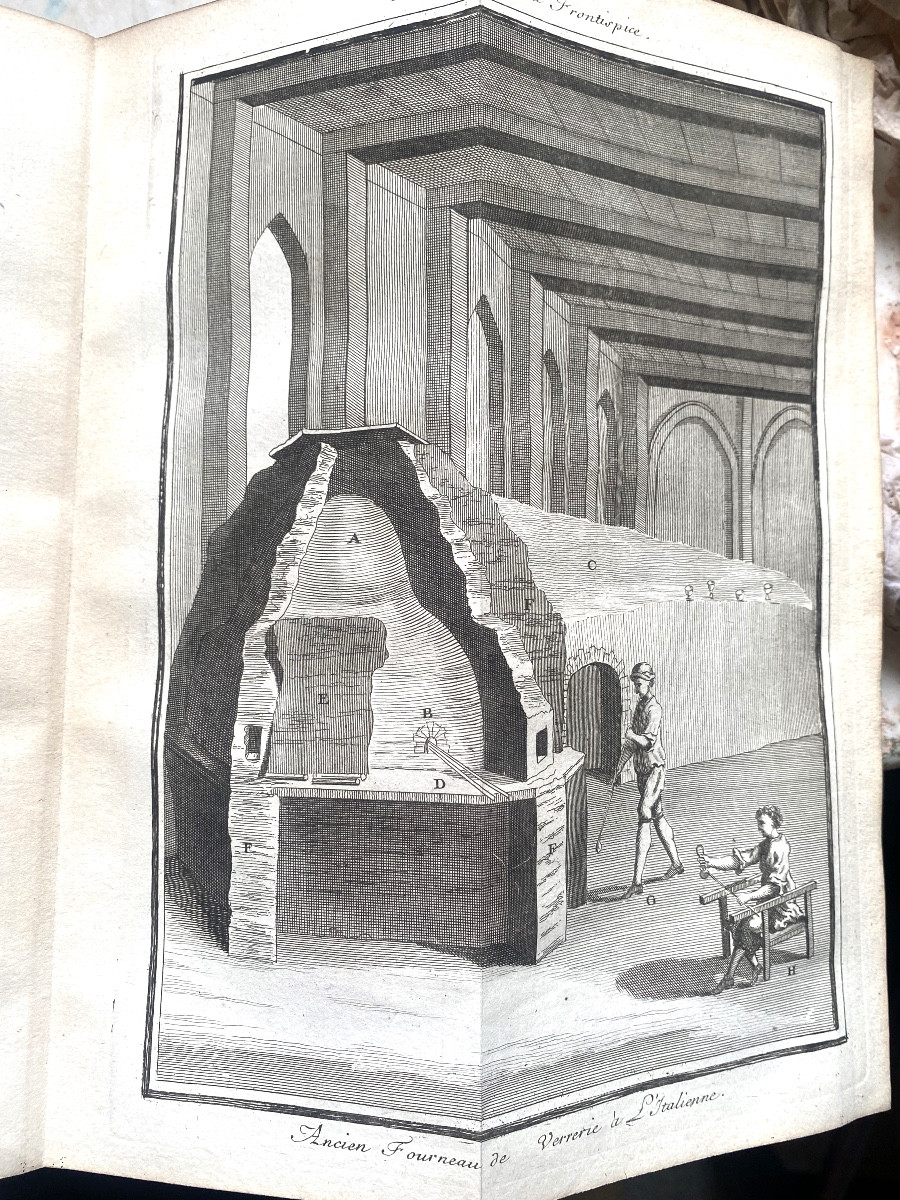 1 Strong Vol.in4: "art Of Glassmaking" Illustrated: By Neri, Merret And Kunckel. In Paris, 1752 -photo-2