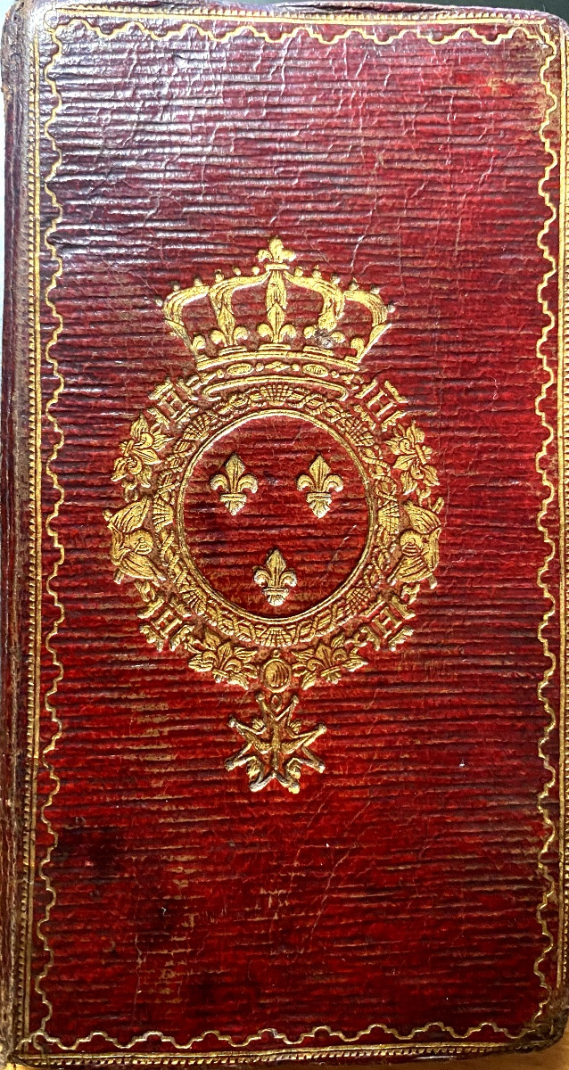 Precious Almanac Pocket Calendar 1816 With The Arms Of Charles X In Long Grain Red Morocco-photo-2