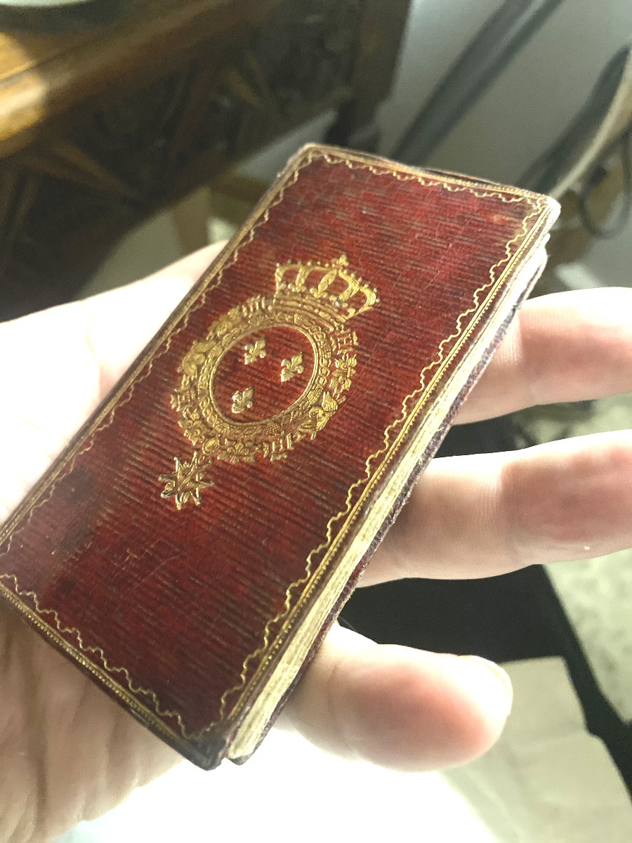 Precious Almanac Pocket Calendar 1816 With The Arms Of Charles X In Long Grain Red Morocco-photo-4