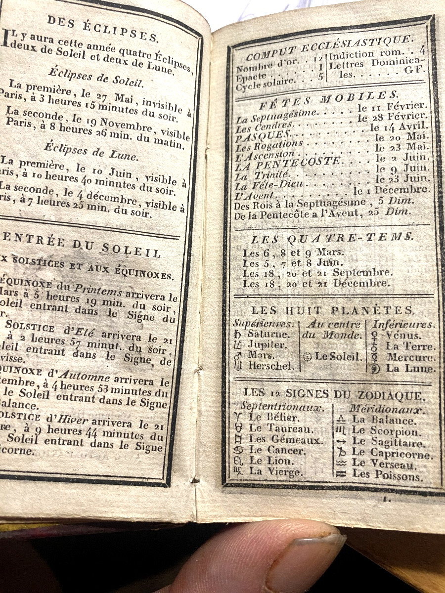 Precious Almanac Pocket Calendar 1816 With The Arms Of Charles X In Long Grain Red Morocco-photo-5