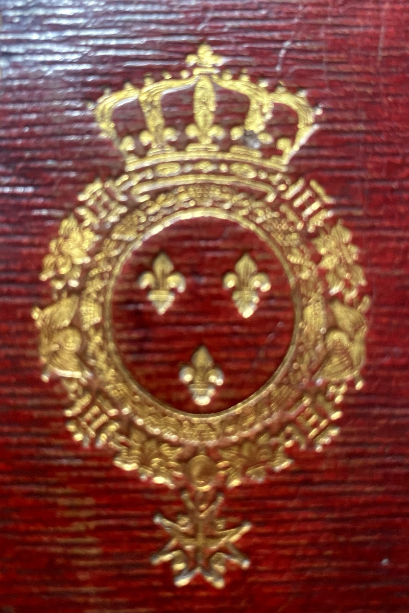 Precious Almanac Pocket Calendar 1816 With The Arms Of Charles X In Long Grain Red Morocco