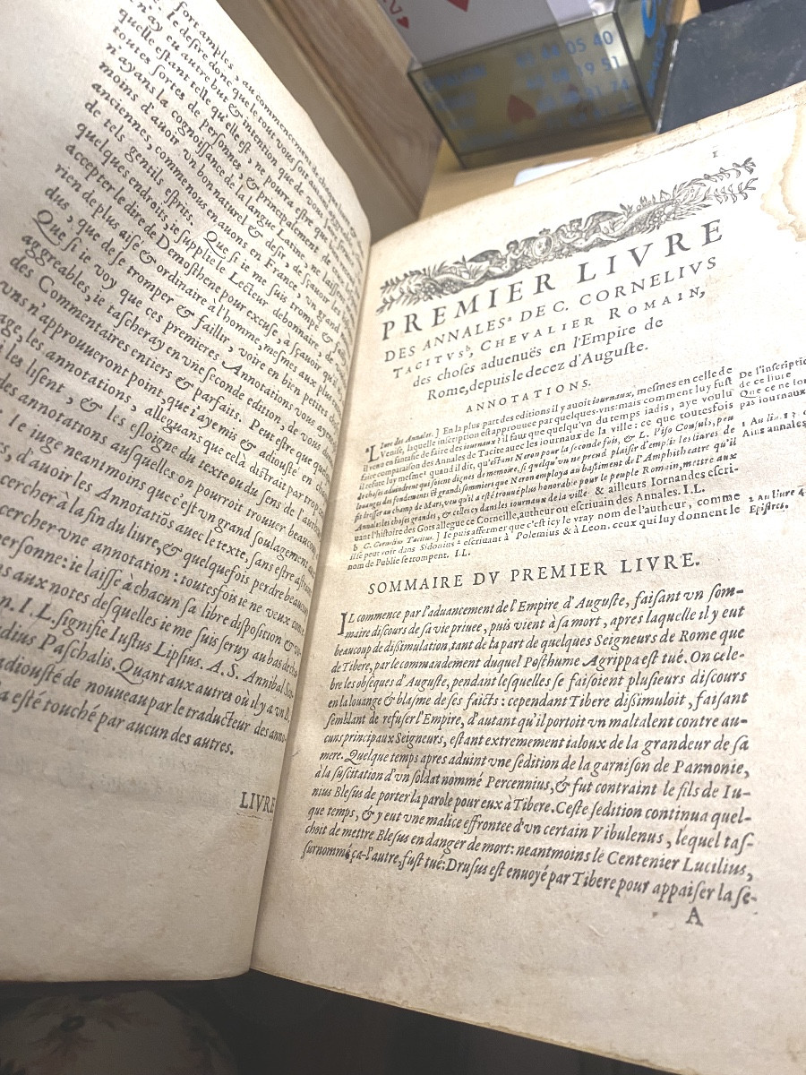 "the Works Of Cornelius Tacitus And Velleius Paterculus", I Vol. In 4 Of 1610 Rel. Vintage-photo-5