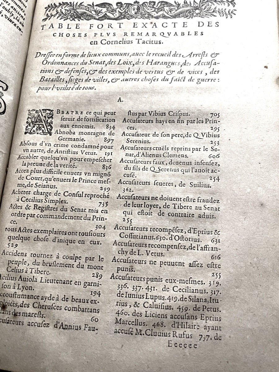 "the Works Of Cornelius Tacitus And Velleius Paterculus", I Vol. In 4 Of 1610 Rel. Vintage-photo-7