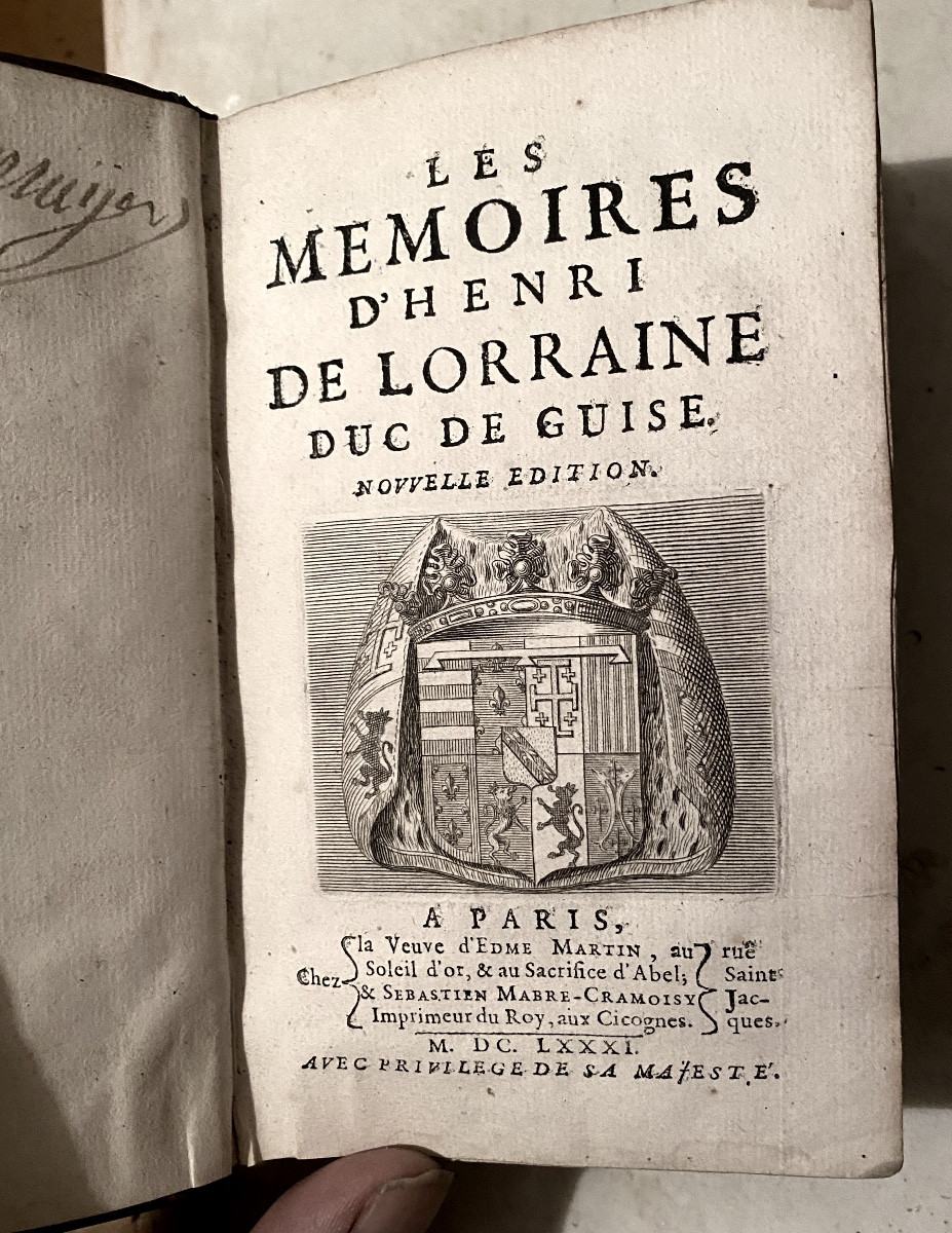 Fort Vol. In 12: "the Memoirs Of Henri De Lorraine, Duke Of Guise" New Edition. Paris 1681-photo-3
