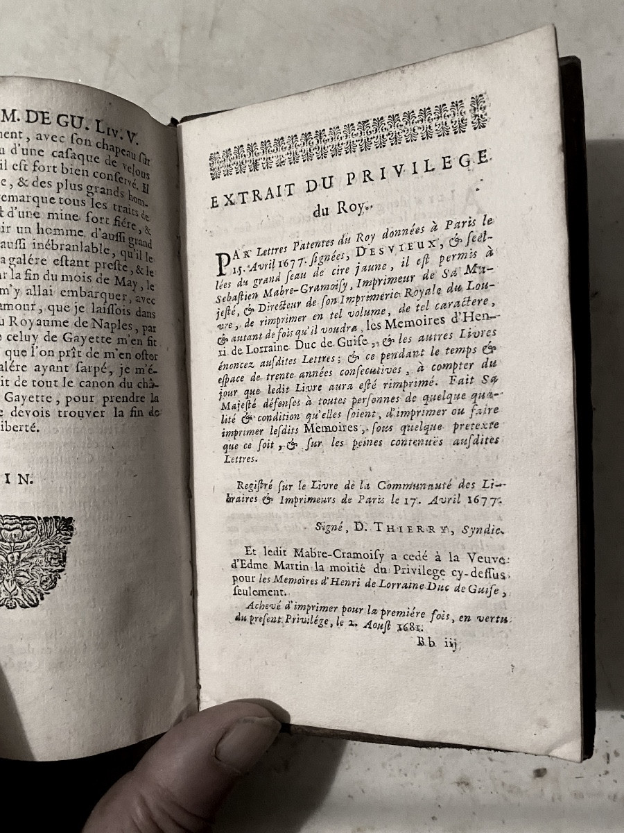 Fort Vol. In 12: "the Memoirs Of Henri De Lorraine, Duke Of Guise" New Edition. Paris 1681-photo-6