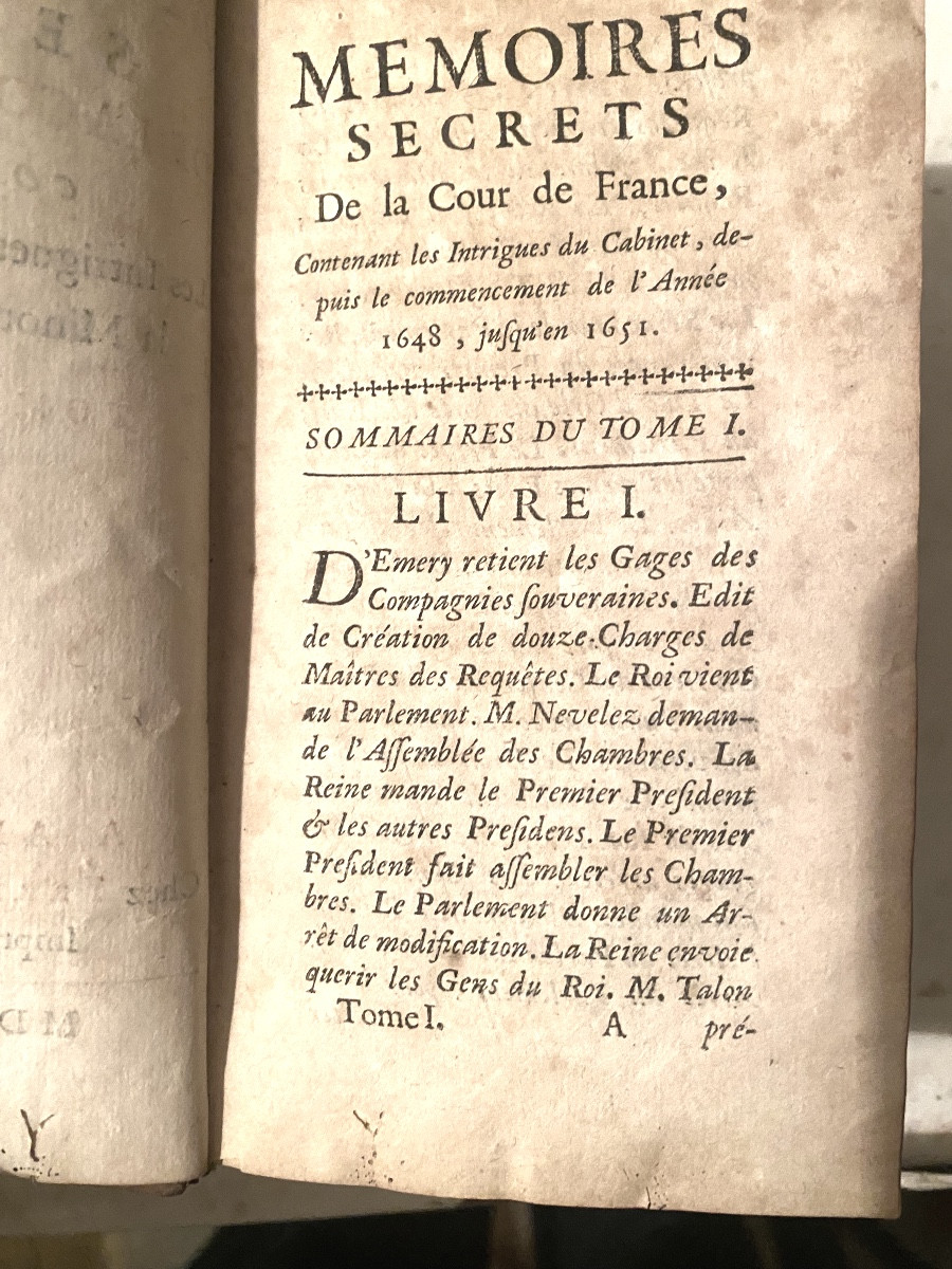 Armes du Prince de Vintimille 3 Vol. In 12" Mémoires Secrets de la Cour de France ",  Louis XIV-photo-2