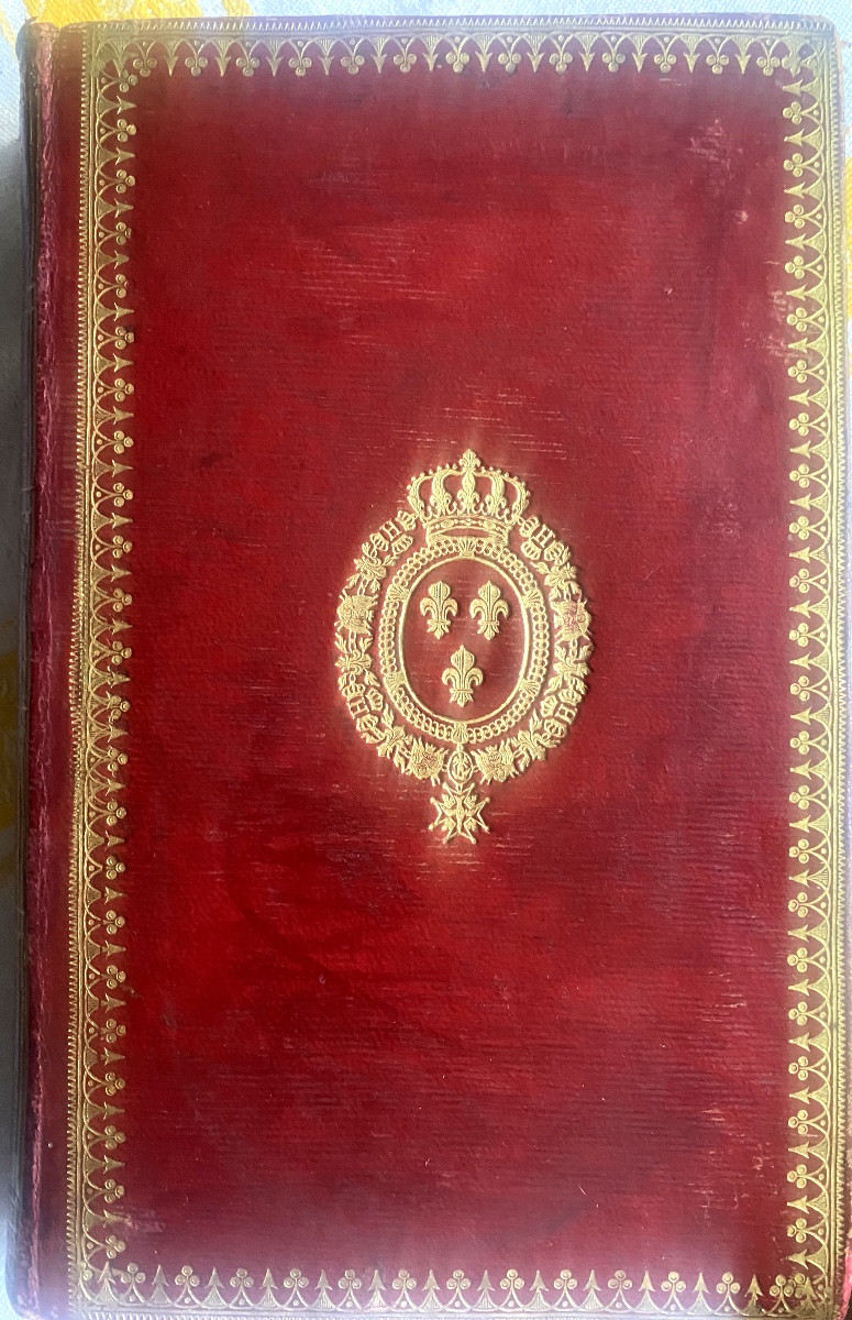 Rare livre In 8 de critique politique  aux Armes de Louis XVIII en maroquin rouge . Paris 1815 -photo-2